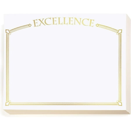 PaperDirect Excellence Specialty White and Gold Certificates, Gold Foil Border 8 1/2 inch x 11 inch, 38lb White Cover Stock, 50 Count, for School, Work, Diplomas & Award Certificates