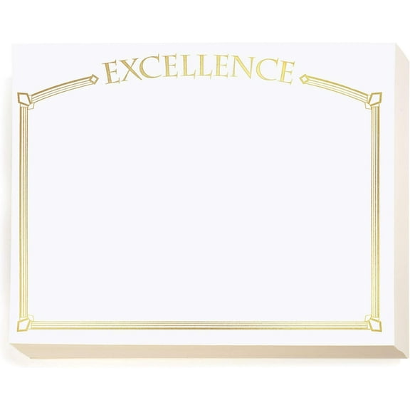 PaperDirect Excellence Specialty White and Gold Certificates, Gold Foil Border 8 1/2 inch x 11 inch, 38lb White Cover Stock, 50 Count, for School, Work, Diplomas & Award Certificates