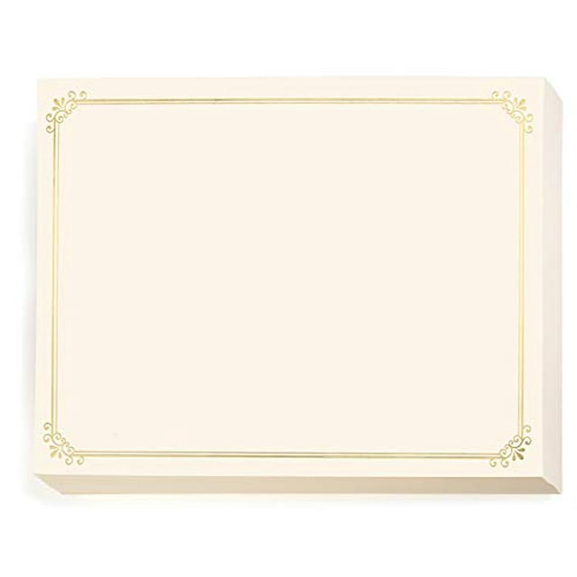 PaperDirect Gold Foil on Cream Simple Border Specialty Certificates, 8½ ...