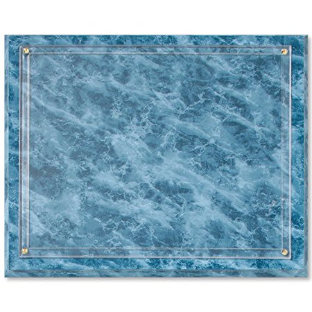 PaperDirect Marbled Blue Wood Slide-In Certificate Wall Plaque, 11.25 x 13.75 Inches, Holds 8.5 x 11 Inch Certificate, Recognition Award For School, Work, Appreciation Awards