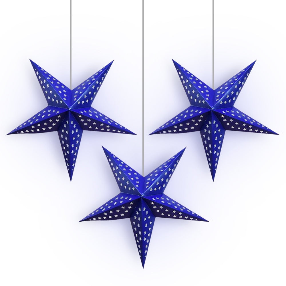 Ounamio 1-Piece Paper Star Lantern, Paper Stars Lamp Shade, Christmas Star Lights, Hollow Out Hanging Stars Ornament for Wedding Birthday Party Home