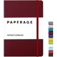 thumbnail image 1 of PAPERAGE Dotted Journal Bullet Notebook, Hard Cover, Medium 5.7 x 8 Inches (Burgundy, Dotted), 1 of 6