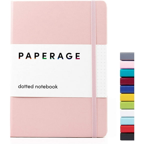 Paperage Dotted Journal Bullet Notebook, Hard Cover, Medium 5.7" x 8"