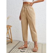 Paperbag Waist Knot Front Pants