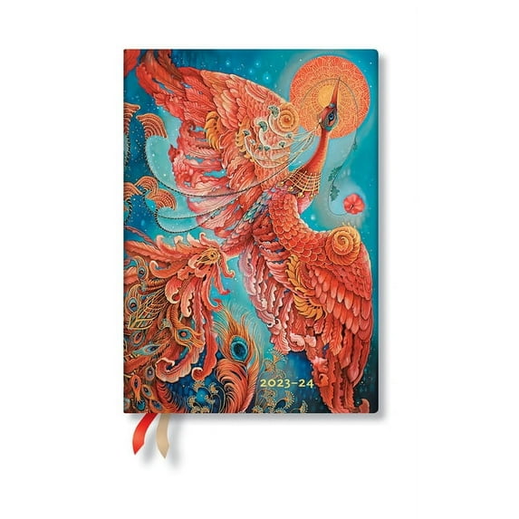 Paperblanks | 2024 Firebird | Birds of Happiness | 18-Month Flexi | Midi | Horiztonal | 224 Pg | 80 GSM (Calendar)