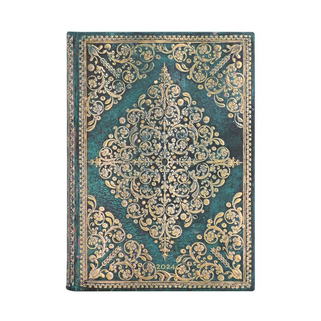 Paperblanks | 2024 Oceania | Diamond Rosette | 12-Month | Midi | Day  Planner | Elastic Band Closure | 416 Pg | 80 GSM