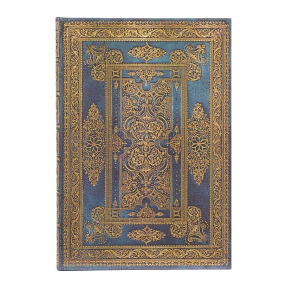 Paperblanks | Blue Luxe | Luxe Design | Hardcover Journal | Midi | Unlined | Elastic Band Closure | 144 Pg | 120 GSM (Diary)