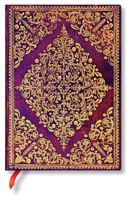 Paperblanks | Viola | Diamond Rosette | Hardcover | Midi | Unlined | Elastic Band Closure | 144 Pg | 120 GSM (Diary)