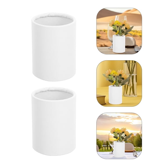 FRCOLOR 4Pcs White Round Floral Boxes Paperboard Flower Bouquet Holder for Decorative Flower Arrangements