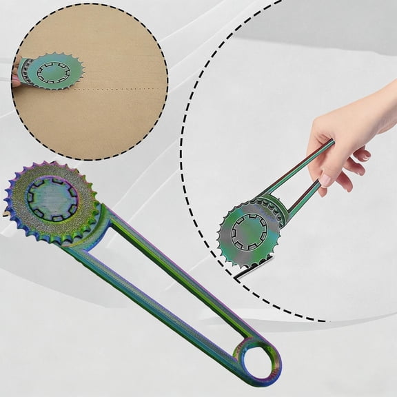 Paperboard Perforation Tool – Tri-Color (Red/Blue/Green) Multi-Surface Scoring & Punch Tool