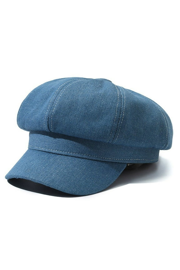 Paperboy Painter 8 Panel Octagonal Hat Denim Newsboy Beret