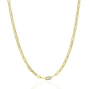 Paperclip Chain Necklace 14K Gold Plated Sterling Silver 2.5MM - 5.5MM, Made In Italy, Next Level Jewelry