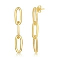 thumbnail image 1 of Paperclip Earrings 14k Gold Over Silver Paperclip Chain Link Design Gold or Rhodium Plated Italian lightweight Dangling Earrings for Women or Teens, 1 of 6