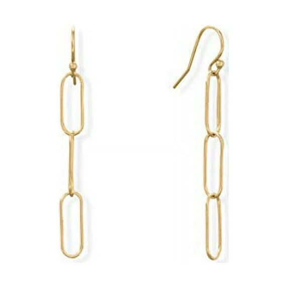 Paperclip Link Earrings 14k Gold-filled French Wire Dangles