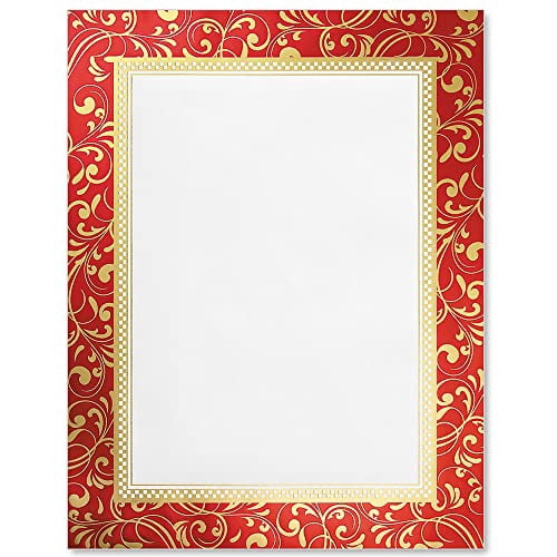 PaperDirect Holiday Stationery – Christmas Swag Design, 8.5 X 11 Inches, 25 Sheets