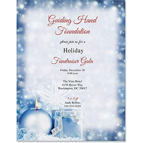 Paperdirect Snowy Candlelit Christmas Winter Holiday Theme Stationery, Border Paper, Letterhead 8.5 x 11, 100 sheets, Elegant Premium Writing Paper, Decorative Printer Paper