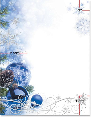 PaperDirect Penguin Winter Wonderland Christmas Stationery - 8.5x11 Border Paper, 25 Sheets