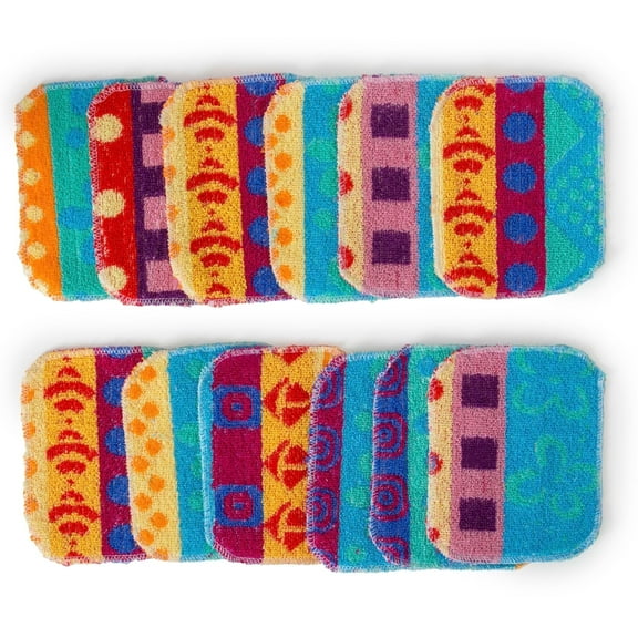 Premium Dish Wash Scrubs - Sponge Scour Pads, 100% Natural Organic Fibers, Non-Scratch, 12 Count
