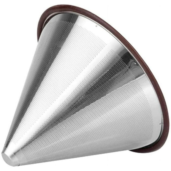 Paperless Stainless Steel Pour Over Coffee Filter, DaKuan Reusable Drip Coffee Filter Double Mesh Drip Coffee Filter