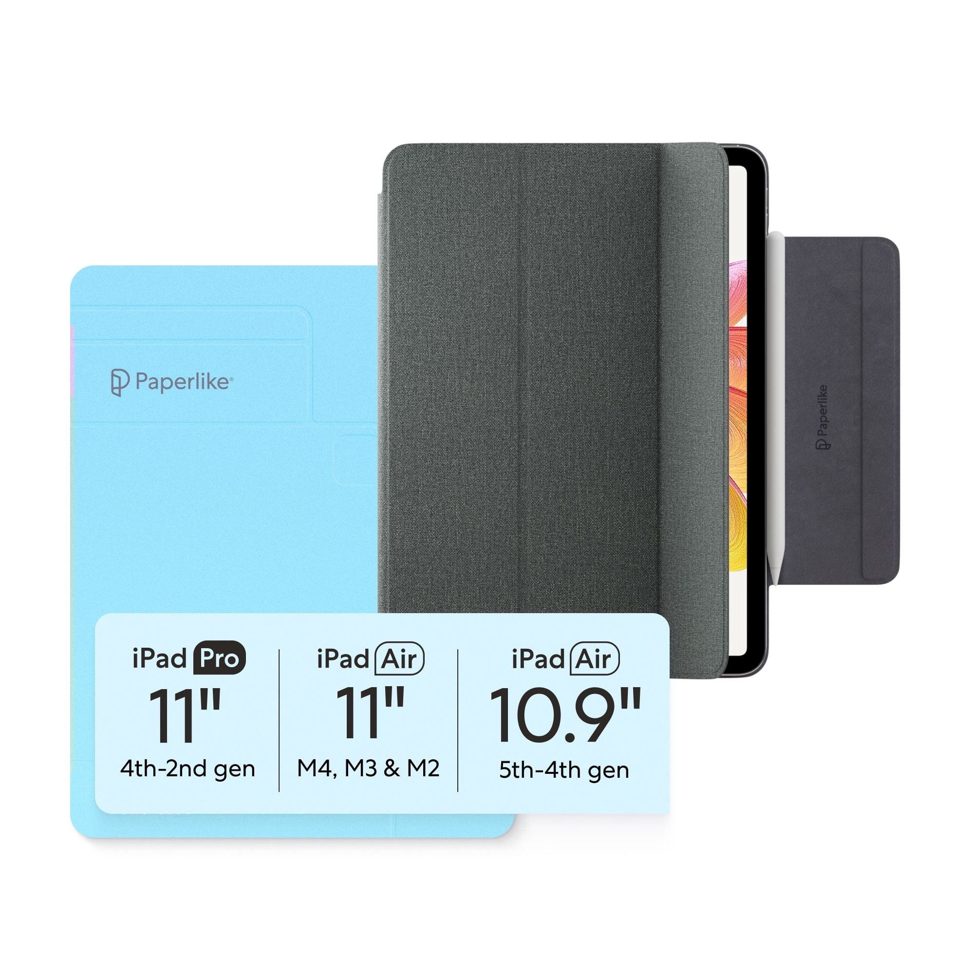 Paperlike® Folio Case for iPad Air 11” (M3 2025 / M2 2024) & iPad Air 10.9" (5th Gen 2022 / 4th Gen 2020) & iPad Pro 11” (2018-2023) - Magnetic, Pencil Charging, auto Sleep/Wake
