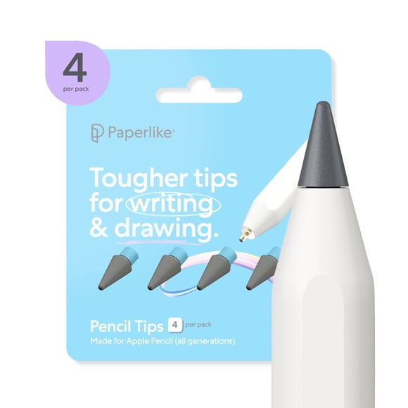 Paperlike® Pencil Tips (4X) for Apple Pencil 1st & 2nd Gen, USB-C & Pro – 10x More Durable, Subtle Boost in Control on Paper-Feel Screen Protectors