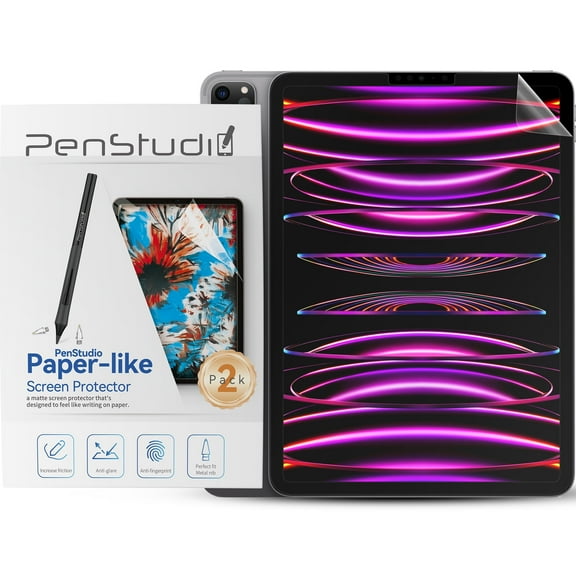 Penstudio Paper-Feel Screen Protector for iPad Air 4/5 & iPad Pro 11 1/2/3/4, Anti-Glare Matte Film for Drawing & Note-Taking, Paper-like Texture, Anti-Fingerprint, Fast Response