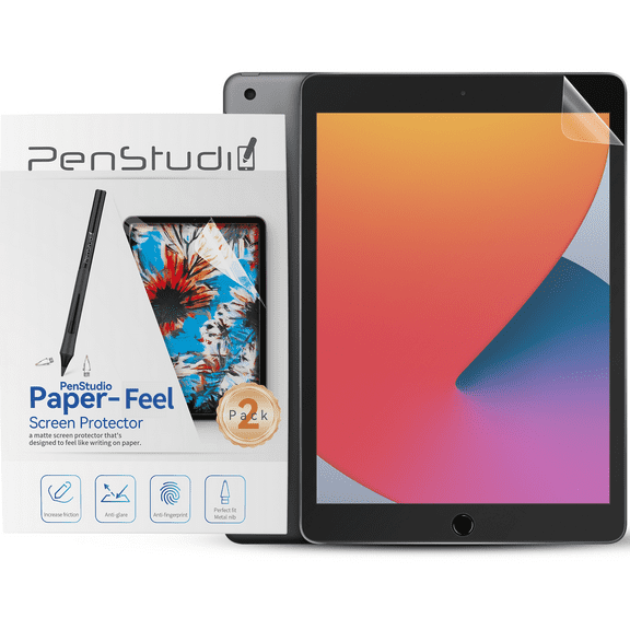 Penstudio Paper-Feel Screen Protector for iPad Pro iPad 7/8/9, Anti-Glare Matte PET Film for Drawing & Note-Taking, Paper-Feel Texture, Anti-Fingerprint, Fast Response, iPad 7/8/9 Accessories