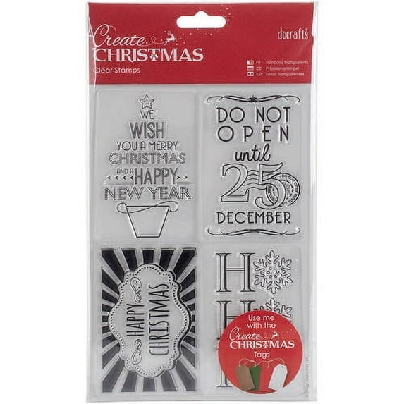 Papermania Create Christmas Mini Clear Stamps, 102mm x 102mm