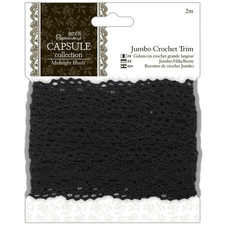 Papermania Midnight Blush Jumbo Crochet Trim 1.5"X2m- , Pk 3, Papermania