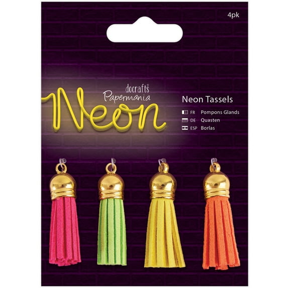 Papermania Neon Tassels 4/Pkg-