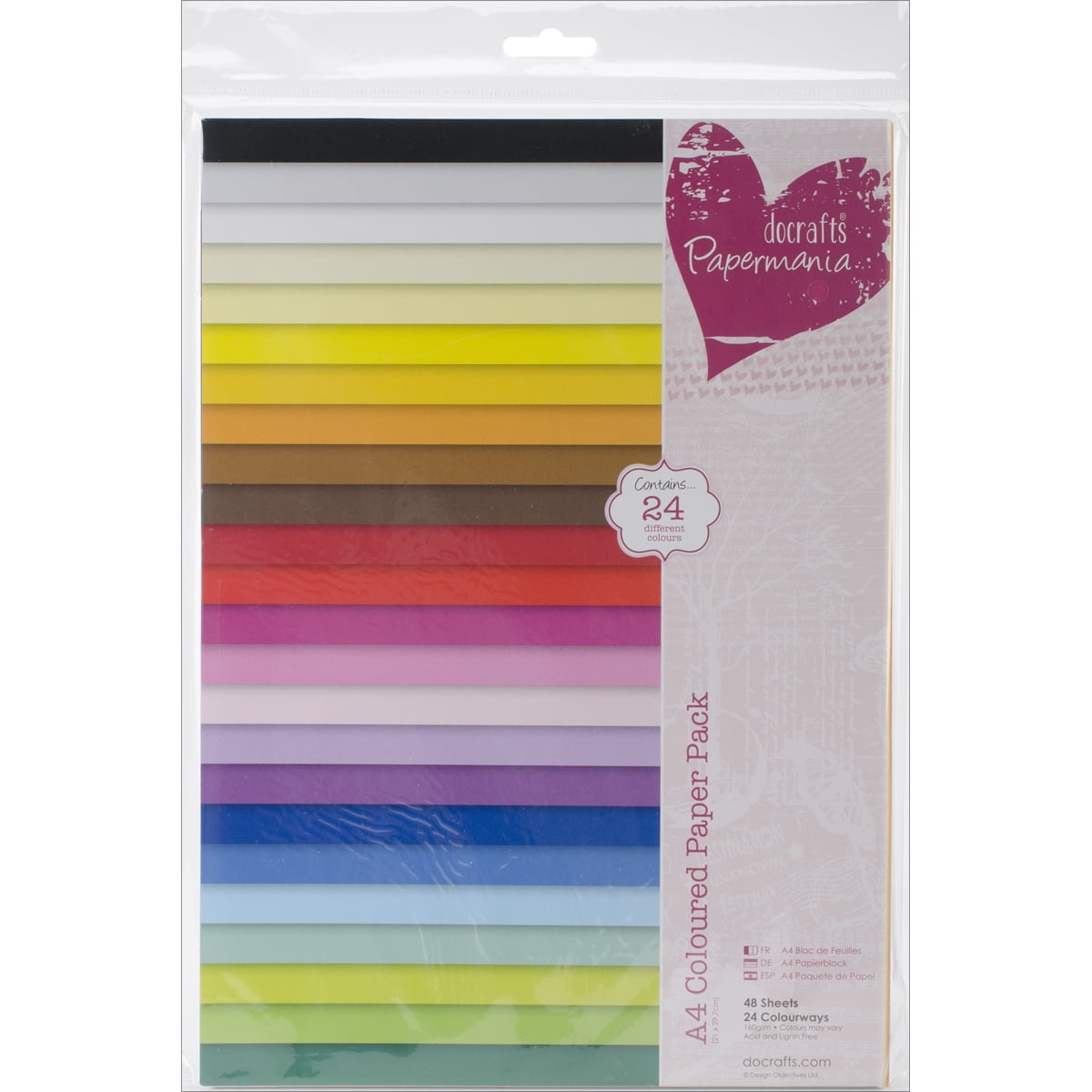 Papermania Paper Pack, A4, 48pk, Coloured