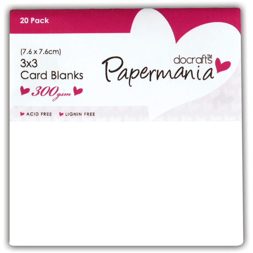 Papermania Square Cards/Envelopes 3"X3" 20/Pkg-White, Pk 4, Papermania