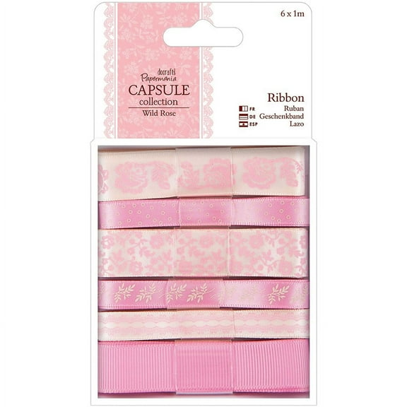 Papermania Wild Rose Ribbon 6/pkg-1m Each