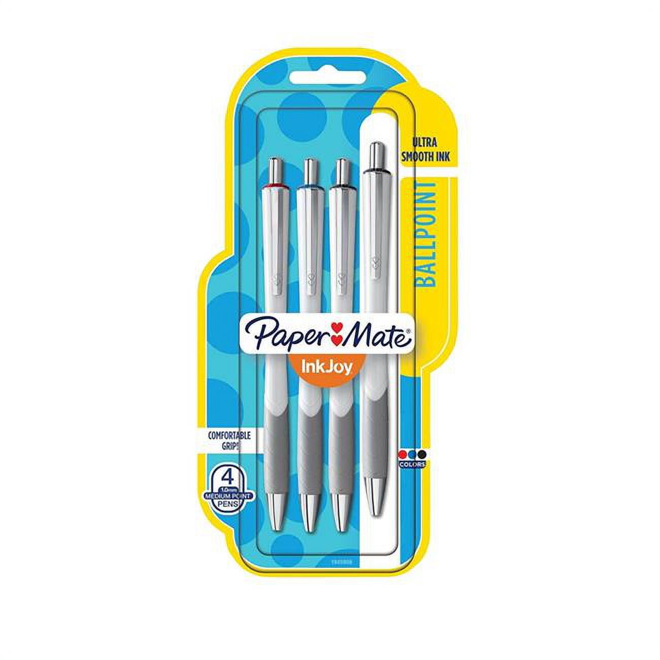 Papermate 1945908 1 mm Inkjoy 700 RT Retractable Ballpoint Pen, Assorted, White Barrel - 4 per Pack