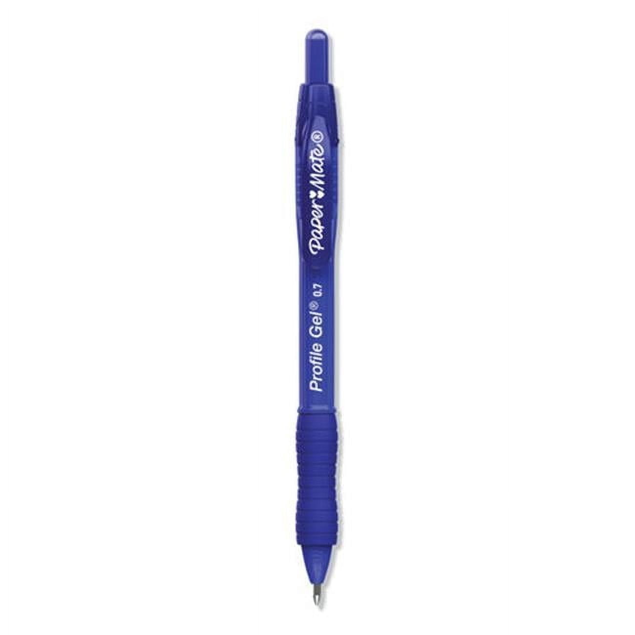 Papermate 2095472 0.7 mm Profile Retractable Gel Pen, Blue - Pack of 12