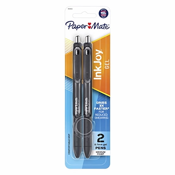 Paper Mate® Inkjoy Gel Pen 0.7 Black 2-Pack (Pack of 10)