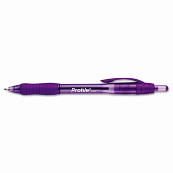 Papermate Profile Ballpoint Retractable Pen, Purple Ink, Bold, Dozen
