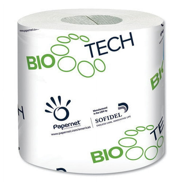 BioTech Toilet Tissue, Septic Safe, 2-Ply, White, 500 Sheets/Roll, 96 Rolls/Carton BioTech Toilet Tissue, Septic Safe, 2-Ply, White, 500 Sheets/Roll, 96 Rolls/Carton