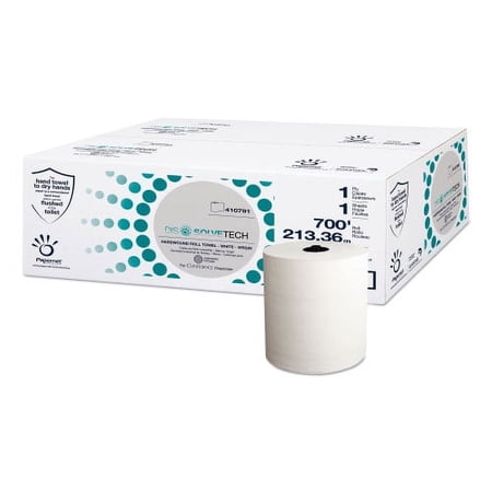 Papernet DissolveTech Paper Towel, 1-Ply, 7.5" x 700 ft, White, 6 Rolls/Carton