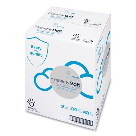 Papernet Heavenly Soft Facial Tissue, 2-Ply, White, 90/Pack, 48 Packs/Carton (410068)