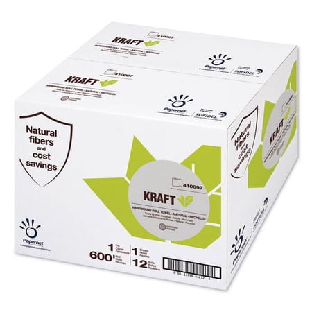 Papernet Heavenly Soft Hardwound Paper Towel, Kraft, 7.8" X 600 Ft, Brown, 12 Rolls/carton | Order of 1 Carton
