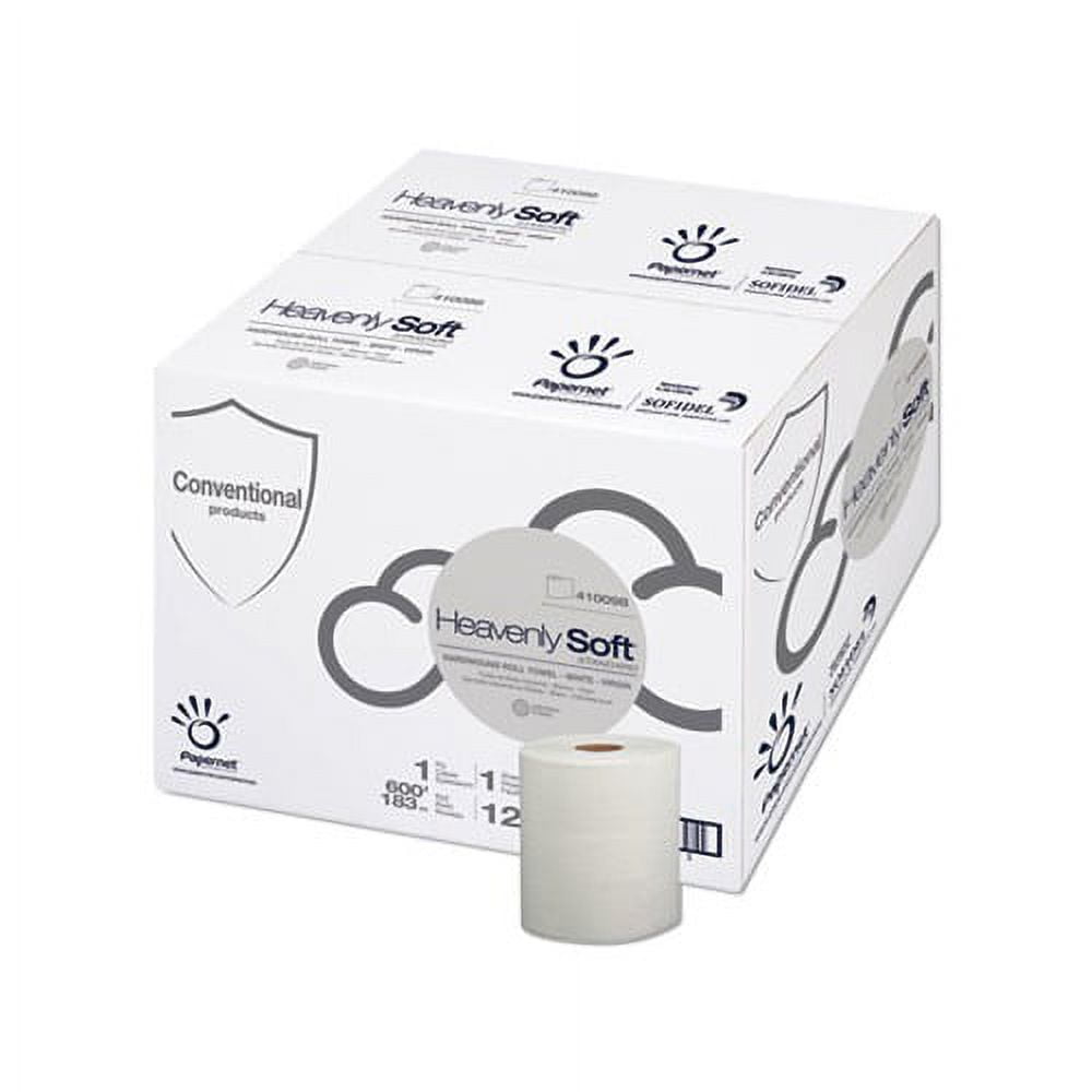 Papernet Heavenly Soft Hardwound Paper Towel Standard, 7.8" x 600 ft, White, 12 Rolls/Carton