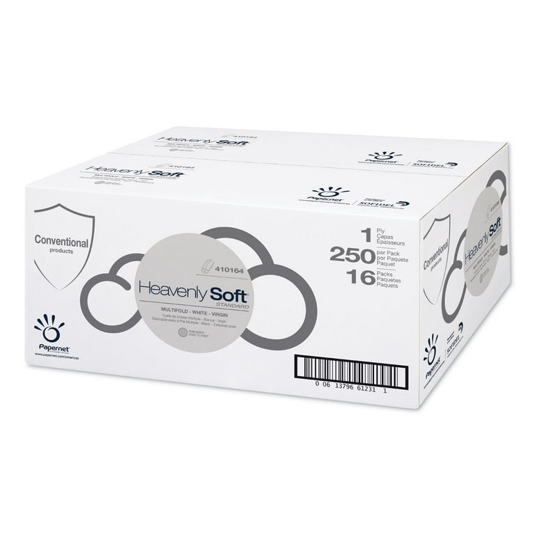 Heavenly Soft Multi-Fold Towel, Standard, 1-Ply, 4 x 9.5, White, 250/Pack, 32 Packs/Carton Heavenly Soft Multi-Fold Towel, Standard, 1-Ply, 4 x 9.5, White, 250/Pack, 32 Packs/Carton
