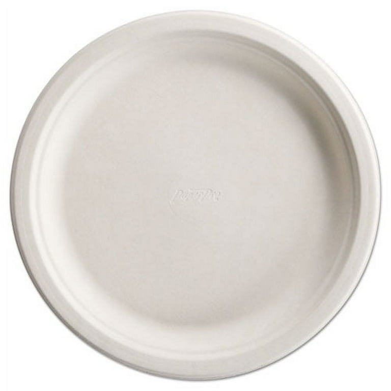 PaperPro Naturals Fiber Round Plates, 3-Compartment, 10.25