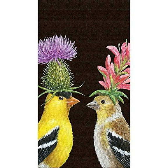 Paperproducts Design Decorative Paper Guest Towels ? Tabletop Disposable Guest Towels ? For Lunch, Dinner, Birthdays, Parties, and the Bathroom ? Set of 15, Vicki Sawyer, Goldfinch Couple Desing