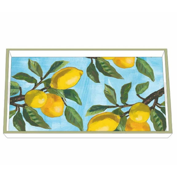 Paperproducts Design Lacquered Wood Vanity Tray, Lemon Musée (32051)