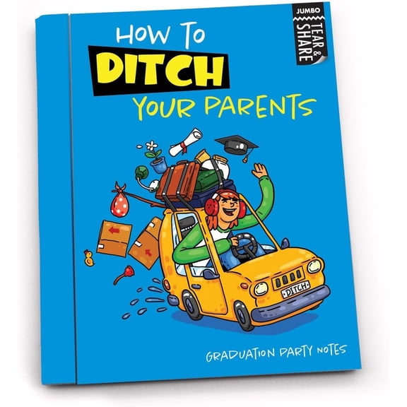 Papersalt How to Ditch Your Parents Graduation Party Note Cards Jumbo, 5.5-Inch, Multicolor