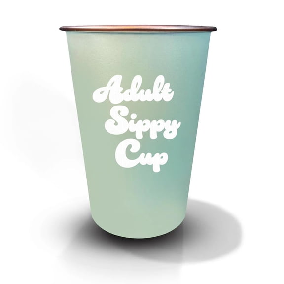 Papersalt Reusable Stainless Steel Cup, 16 oz Adult Sippy Cup