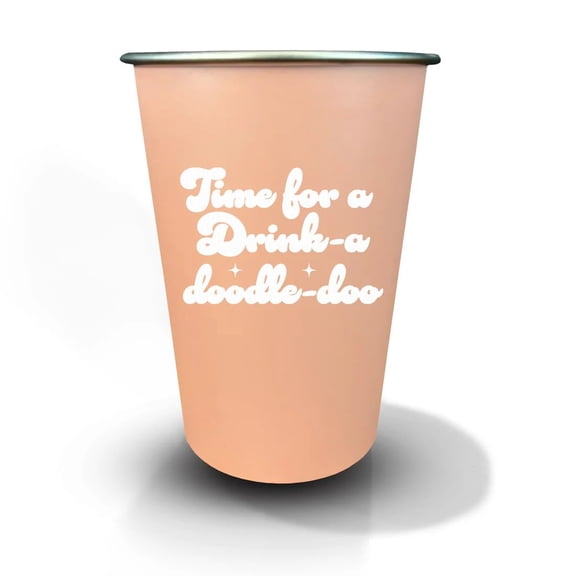 Papersalt Stainless Steel Cup, Drink-a-Doodle-Doo Design, 16 oz