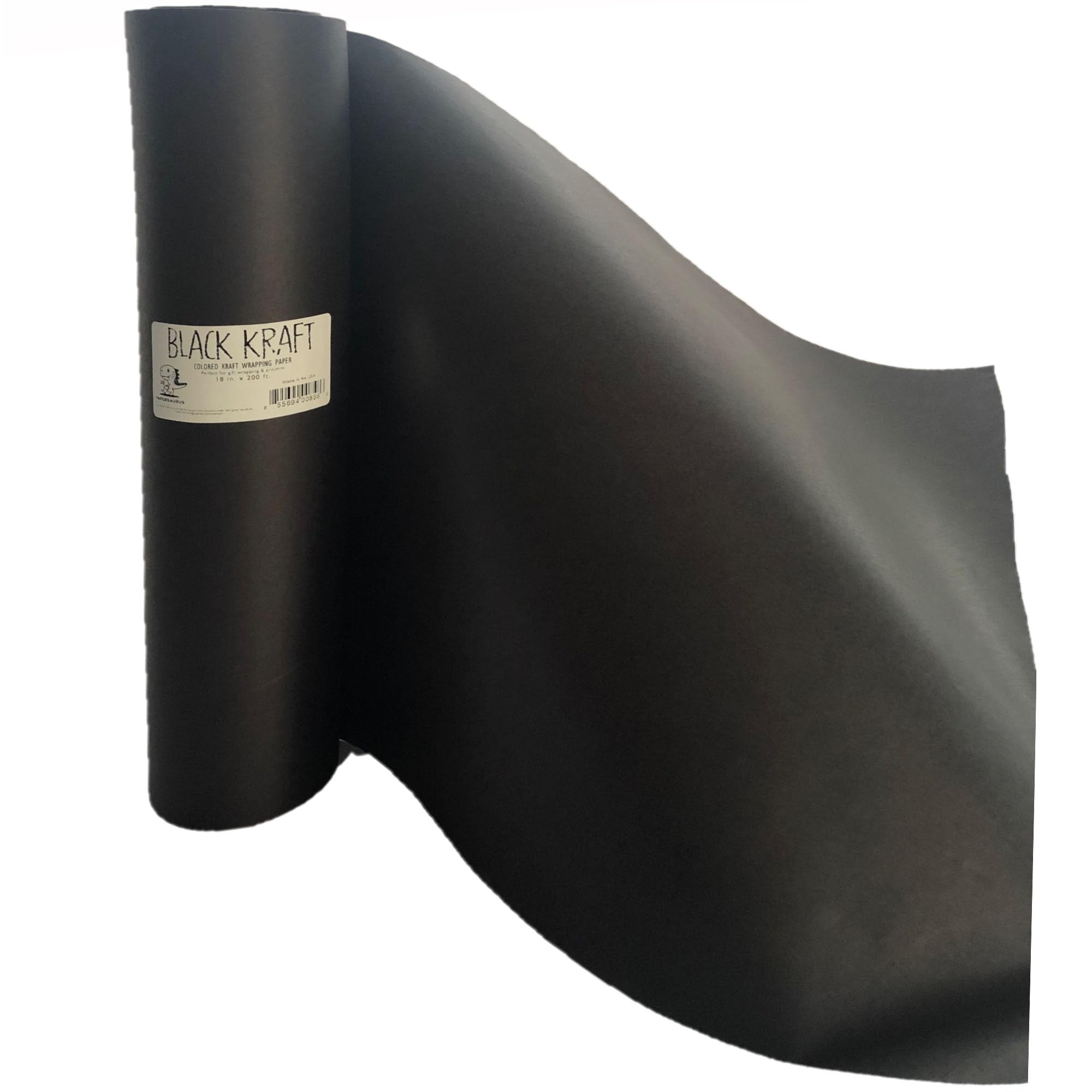 Papersaurus Black Kraft Paper STF9 Roll - Black Wrapping Paper Roll